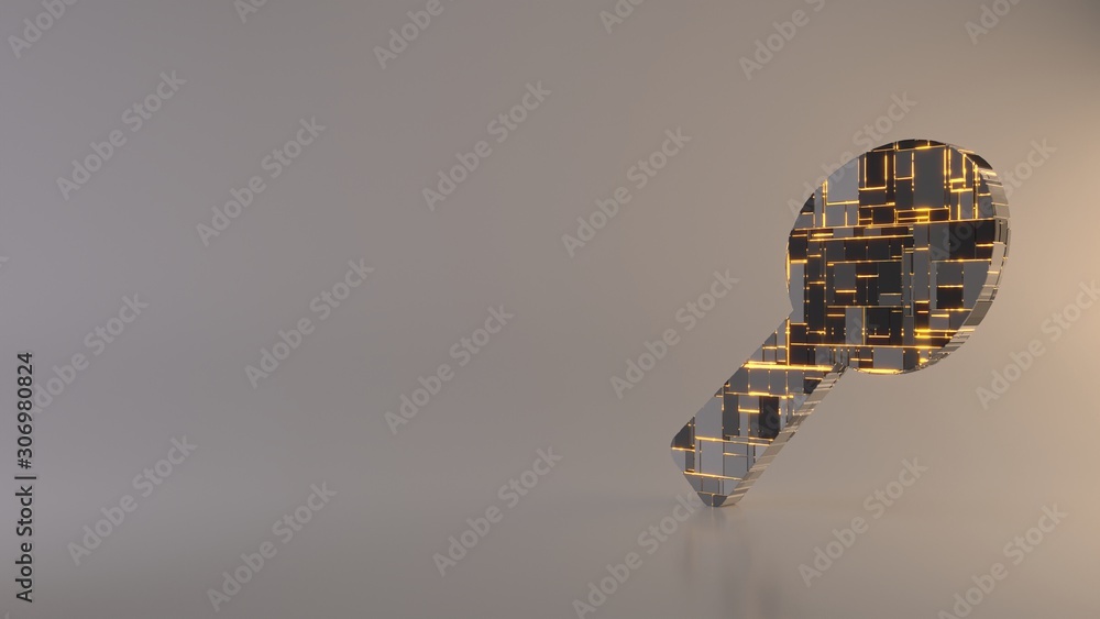 Poster light background 3d rendering symbol of utensil spoon icon