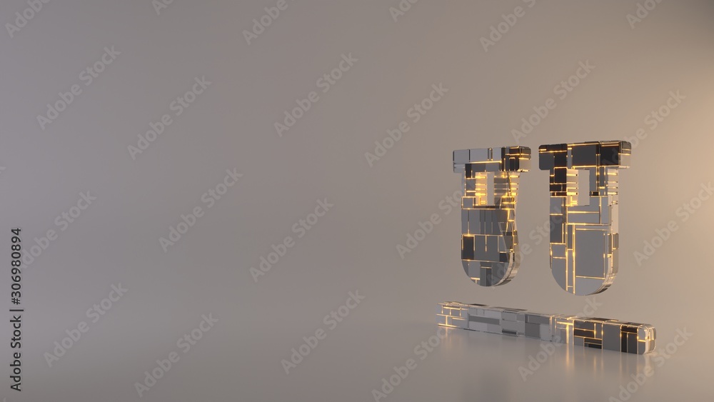 Poster light background 3d rendering symbol of vials icon
