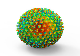 Influenza virus, medically accurate illustration