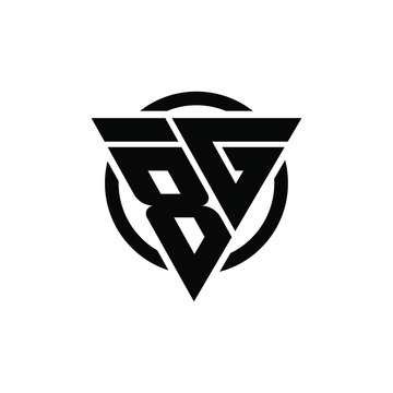 8G G8 Triangle Logo Circle Monogram Design Vector Super Hero Concept