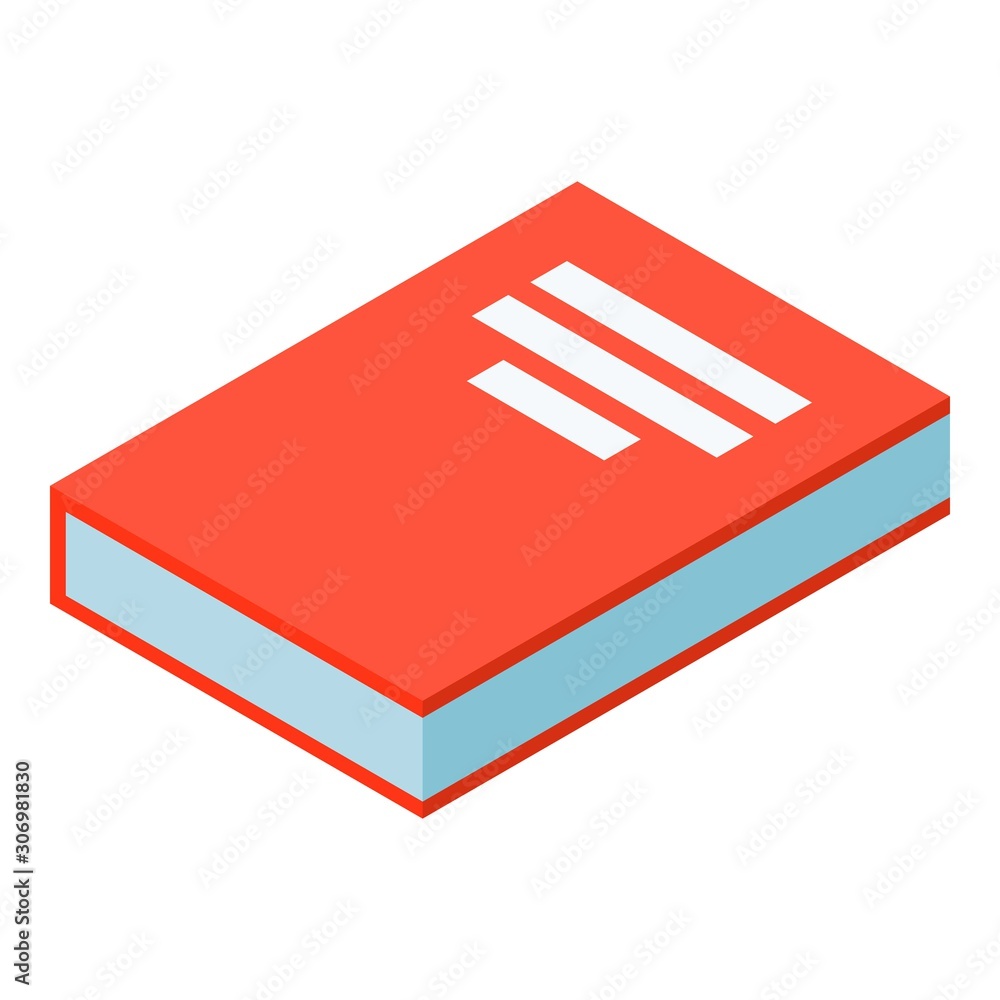 Aufkleber red book icon. isometric of red book vector icon for web design isolated on white background