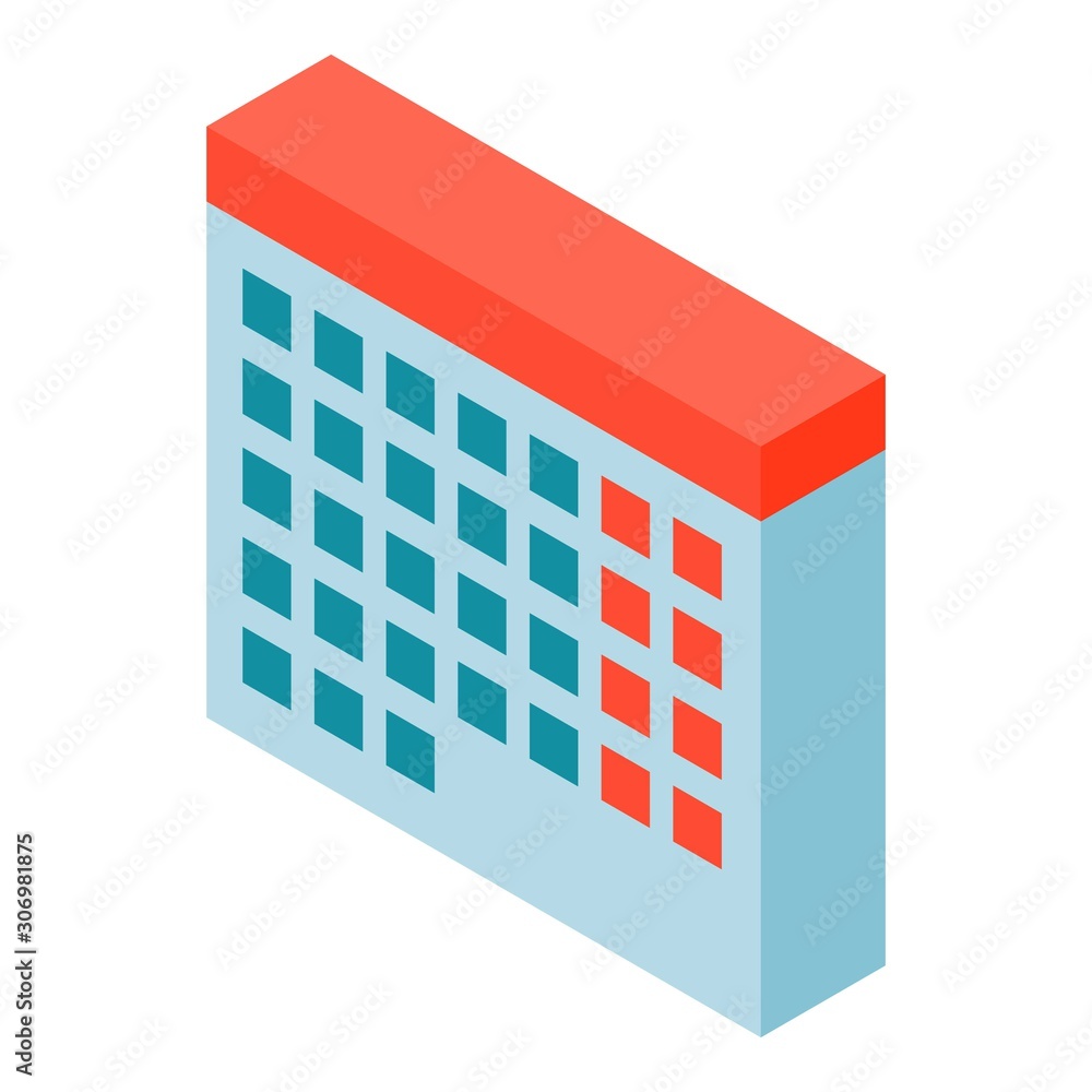 Poster calendar icon. isometric of calendar vector icon for web design isolated on white background