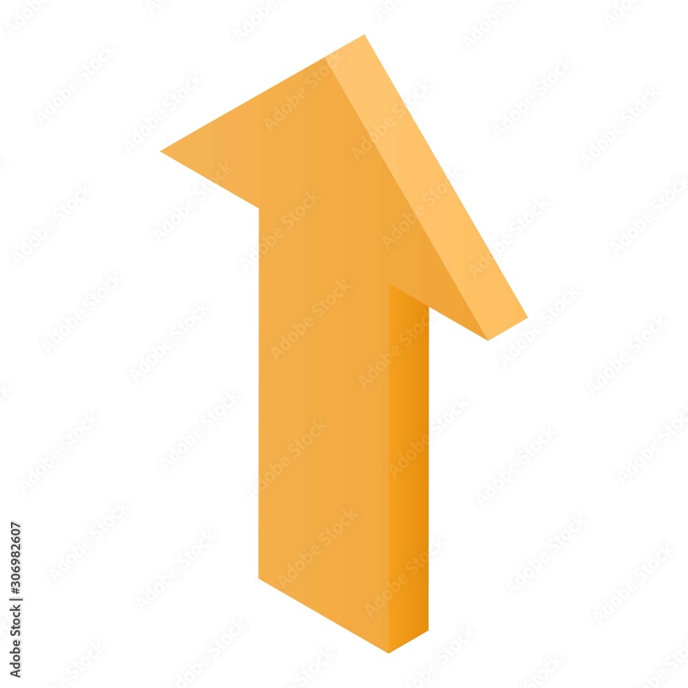 Poster arrow up icon. isometric of arrow up vector icon for web design isolated on white background