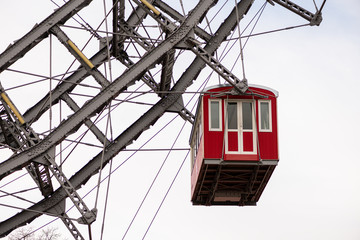 A gondola of Wiener Riesenrad on a cloudy day in winter © Stefan