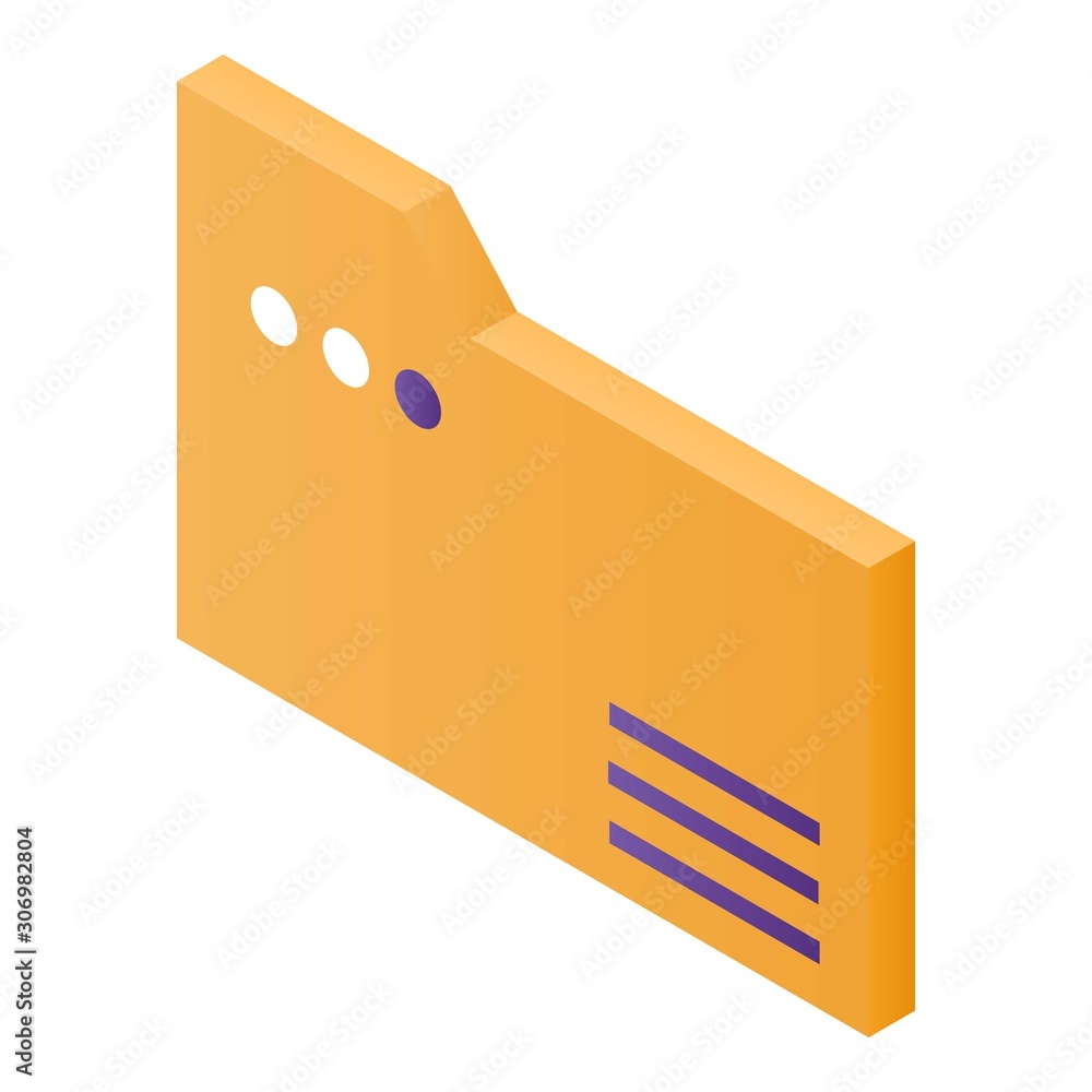 Poster file folder icon. isometric of file folder vector icon for web design isolated on white background