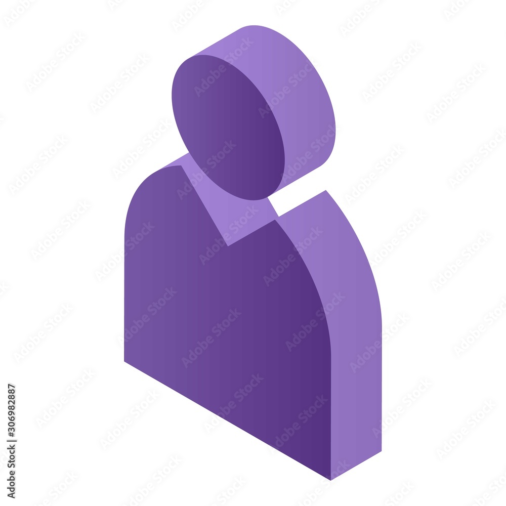 Poster man avatar icon. isometric of man avatar vector icon for web design isolated on white background