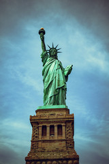 Front view about statue of liberty