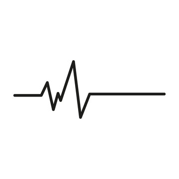 Black Heartbeat line isolated on white background. Heartbeat icon. Vector illustration