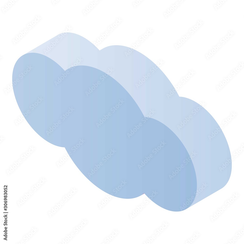 Poster data cloud icon. isometric of data cloud vector icon for web design isolated on white background