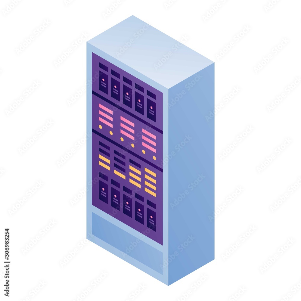 Poster modern server icon. isometric of modern server vector icon for web design isolated on white backgrou
