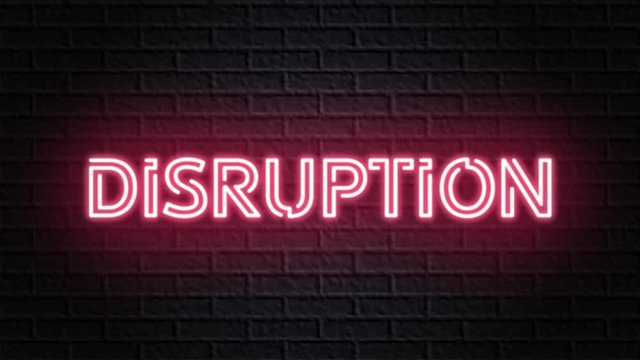 red neon video animation disruption