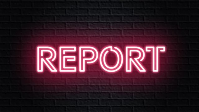 red neon video animation report