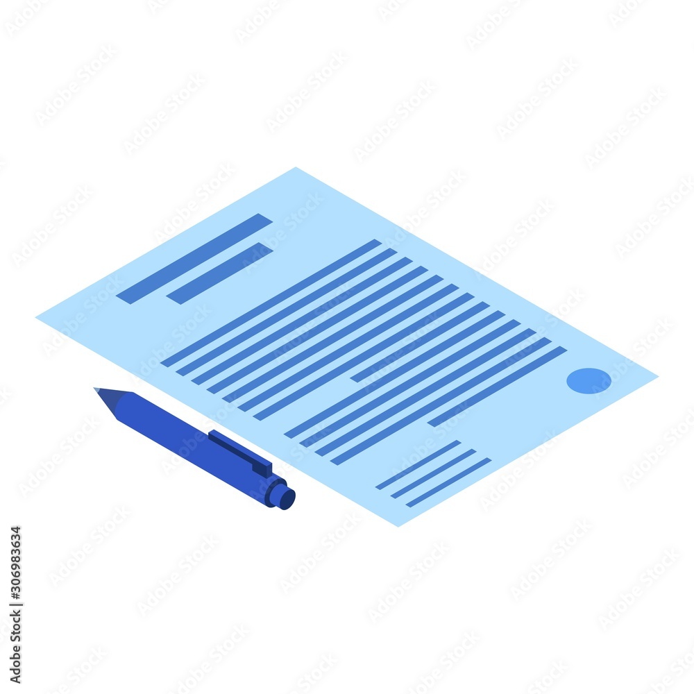 Poster works paper icon. isometric of works paper vector icon for web design isolated on white background