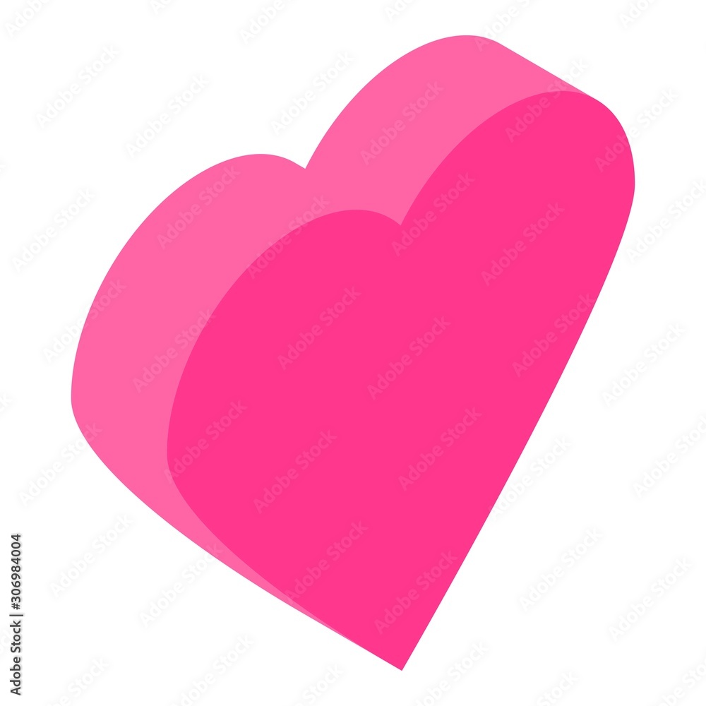 Poster heart icon. isometric of heart vector icon for web design isolated on white background