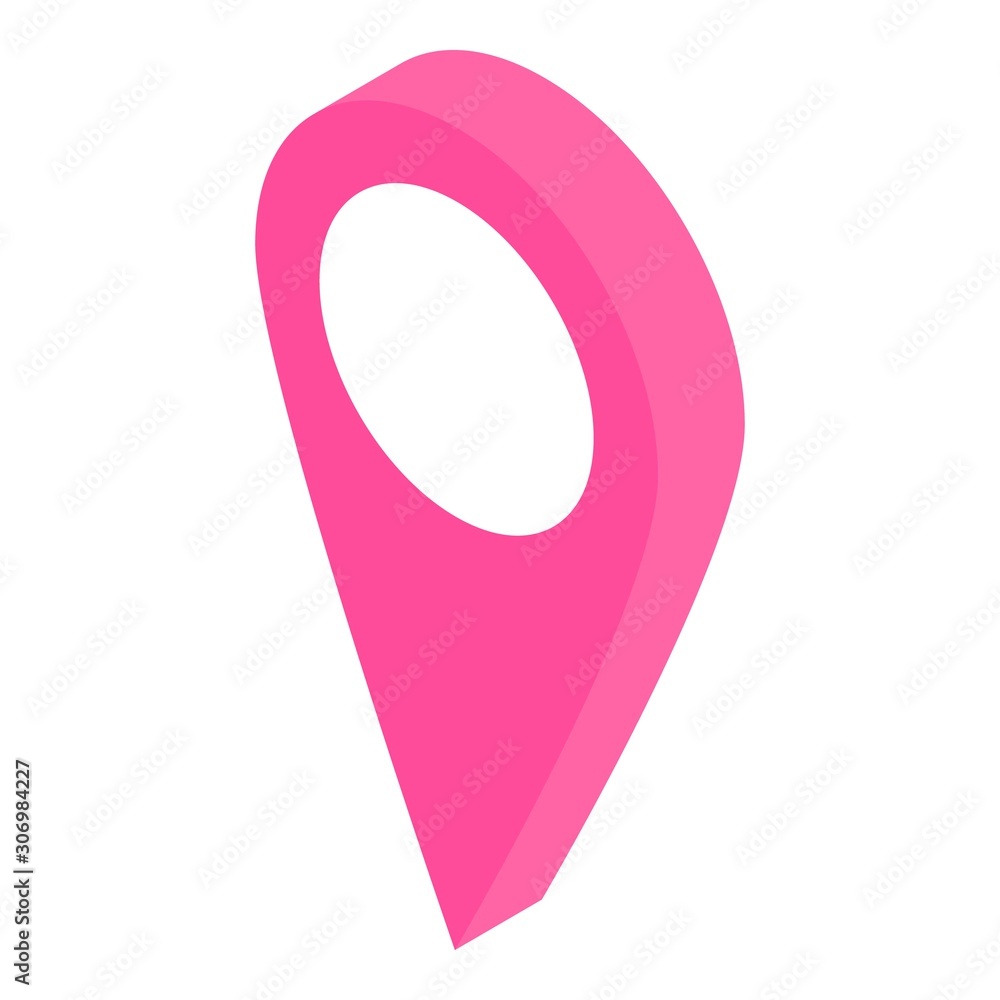 Poster gps pin map icon. isometric of gps pin map vector icon for web design isolated on white background