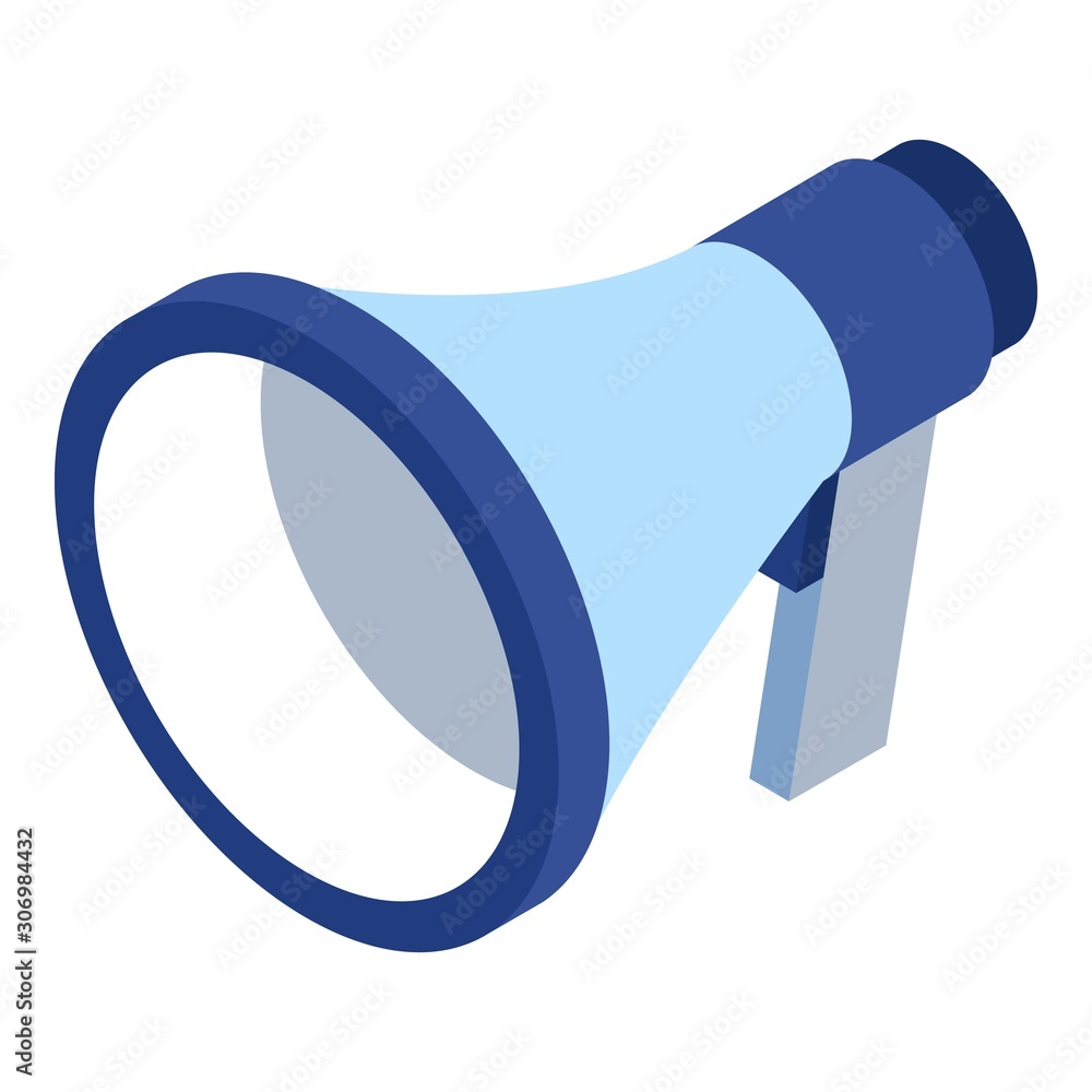 Poster megaphone icon. isometric of megaphone vector icon for web design isolated on white background