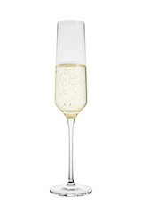 3D Rendered Flute of Champagne Isolated on White Background