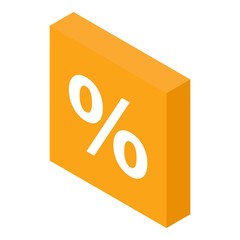 Percent sale icon. Isometric of percent sale vector icon for web design isolated on white background