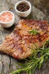 Fresh steak grilled with herbs