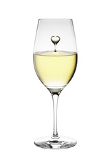 3D Rendered White Wine in a Glass Isolated on White Background