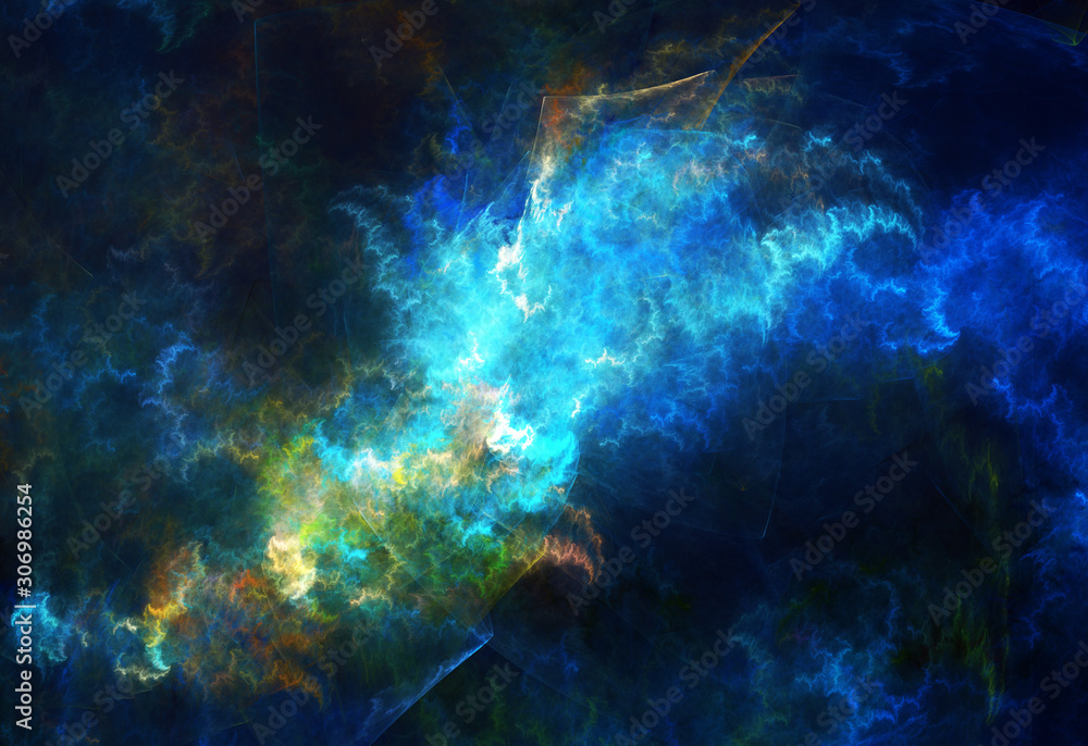 Poster abstract color dynamic background with lighting effect. fractal art