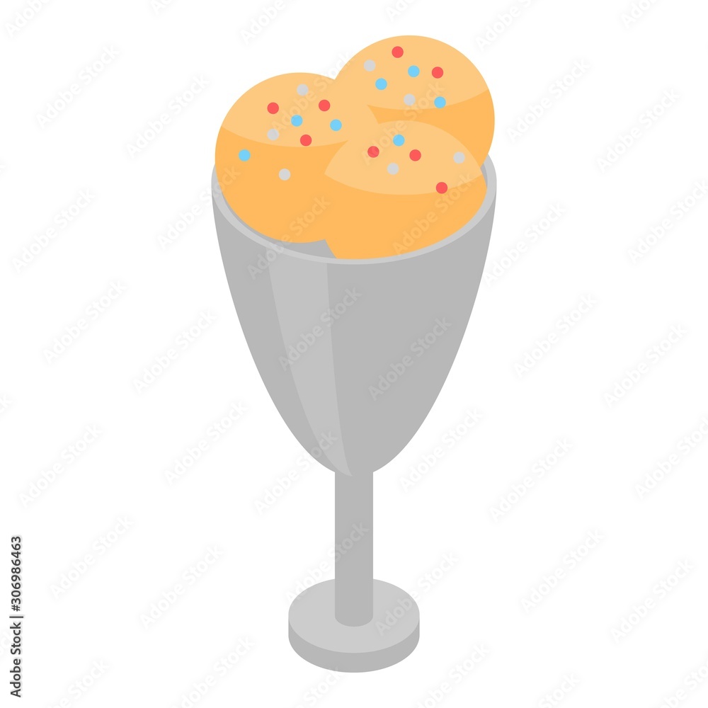 Poster ball ice cream icon. isometric of ball ice cream vector icon for web design isolated on white backgr