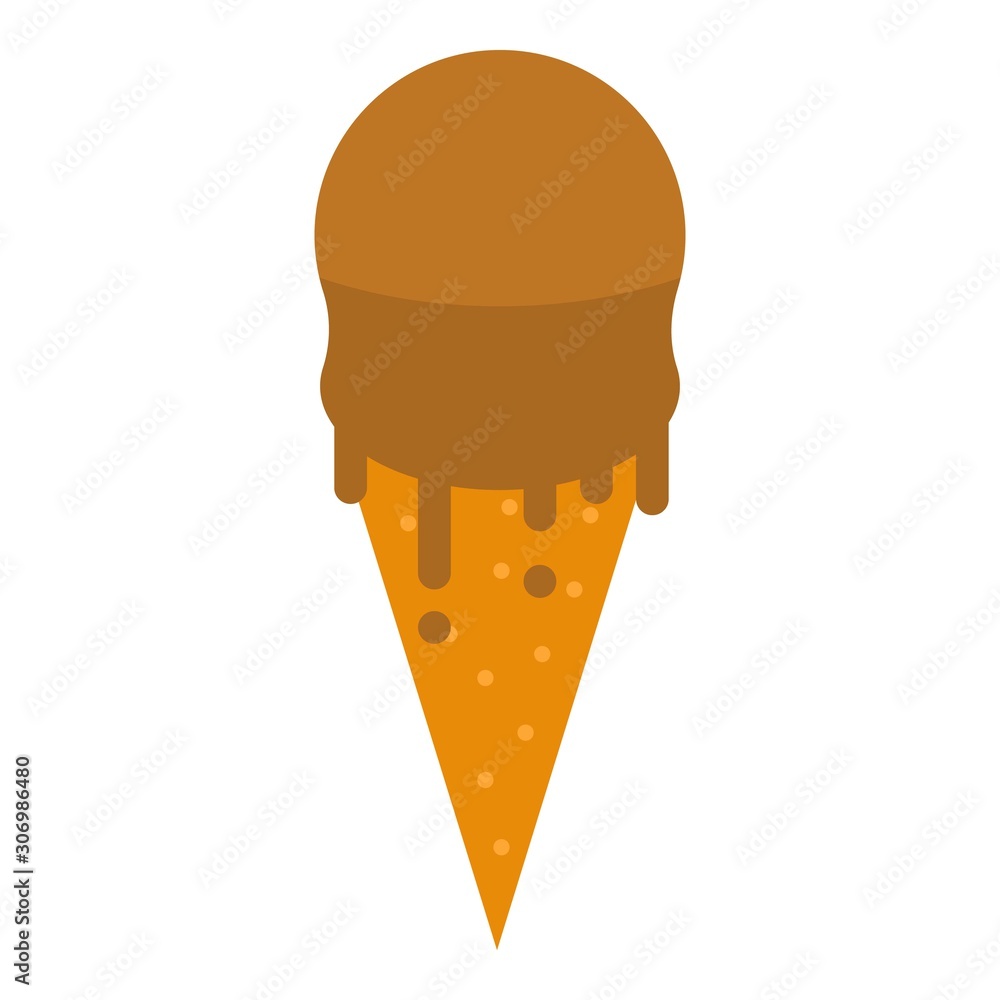Poster chocolate ice cream cone icon. isometric of chocolate ice cream cone vector icon for web design isol