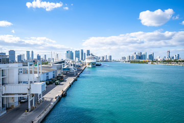 Miami cruise terminal and landscape