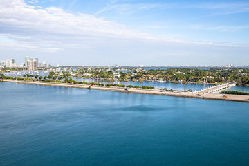 Naklejka na ściany i meble Miami cruise terminal and landscape