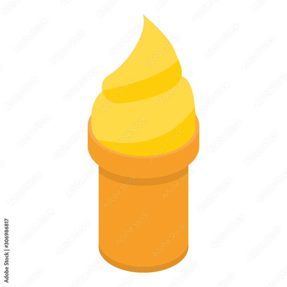Poster beach ice cream icon. isometric of beach ice cream vector icon for web design isolated on white back