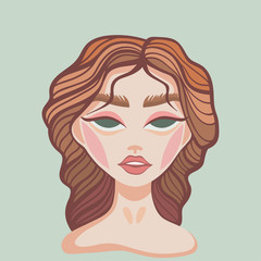 Advertising banner drawing portrait illustration.