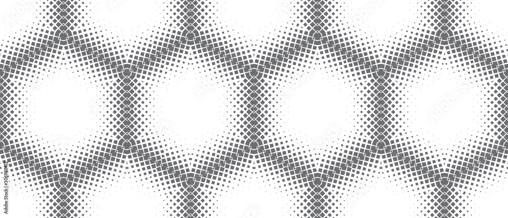Poster abstract seamless pattern of geometric shapes. stars in a hexagonal grid.