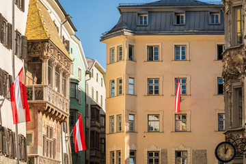Fototapeta premium INNSBRUCK, Austria, Western Europe, - October 26, 2019: Historic buildings in the city center of Innsbruck