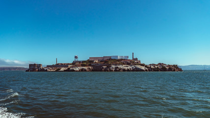 Fototapeta na wymiar Alcatraz Island from Richardson bay