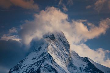 Fototapeta na wymiar Beautiful Matterhorn. Close-up from Zermatt, Switzerland. 
