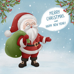 Santa Claus wishes Merry Christmas