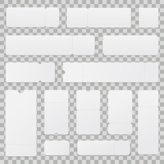 Realistic vector set of blank ticket templates