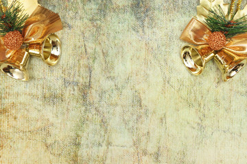 Merry christmas and a happy new year! Greeting Cards. Holiday decorations on a plain background with free space for an inscription.