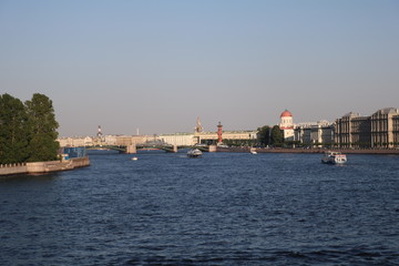 Fototapeta na wymiar On the Neva in the afternoon