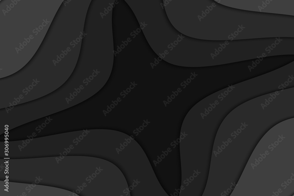 Poster abstract background with curve lines and waves. paper cut illustration.