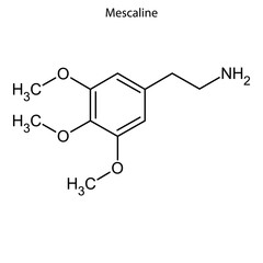 mescaline Skeletal formula of Chemical element - obrazy, fototapety, plakaty