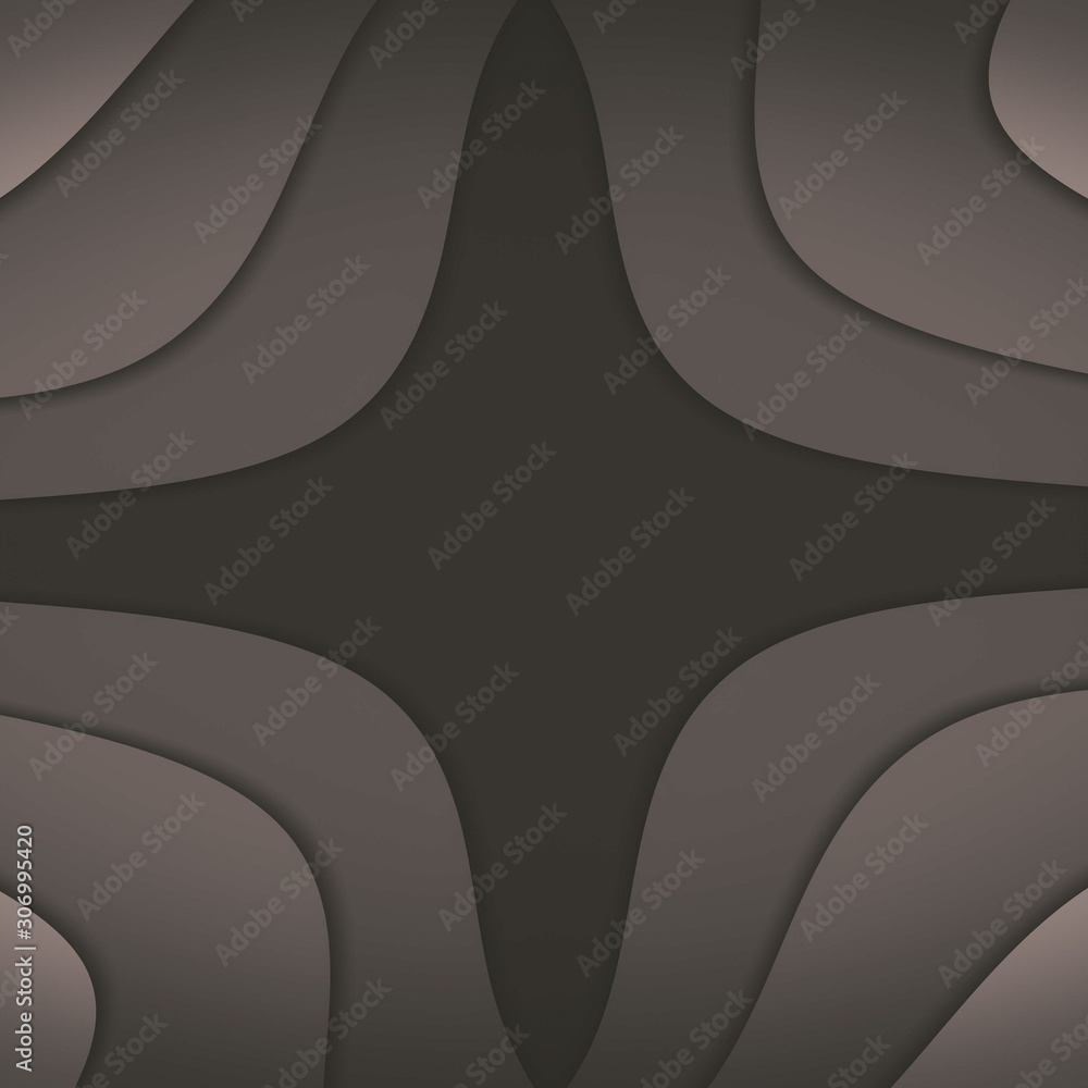 Poster abstract background with curve lines and waves. paper cut illustration.