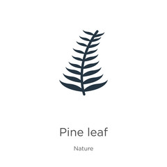 Pine leaf icon. Thin linear pine leaf outline icon isolated on white background from nature collection. Line vector pine leaf sign, symbol for web and mobile