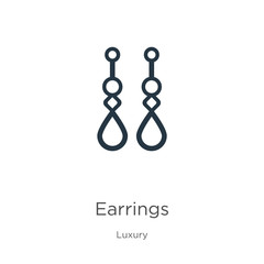 Earrings icon. Thin linear earrings outline icon isolated on white background from luxury collection. Line vector earrings sign, symbol for web and mobile