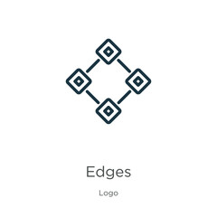 Edges icon. Thin linear edges outline icon isolated on white background from logo collection. Line vector edges sign, symbol for web and mobile