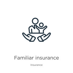Familiar insurance icon. Thin linear familiar insurance outline icon isolated on white background from insurance collection. Line vector familiar insurance sign, symbol for web and mobile
