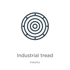 Industrial tread icon. Thin linear industrial tread outline icon isolated on white background from industry collection. Line vector industrial tread sign, symbol for web and mobile