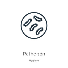 Pathogen icon. Thin linear pathogen outline icon isolated on white background from hygiene collection. Line vector pathogen sign, symbol for web and mobile