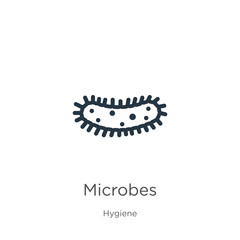 Microbes icon. Thin linear microbes outline icon isolated on white background from hygiene collection. Line vector microbes sign, symbol for web and mobile