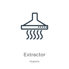 Extractor icon. Thin linear extractor outline icon isolated on white background from hygiene collection. Line vector extractor sign, symbol for web and mobile